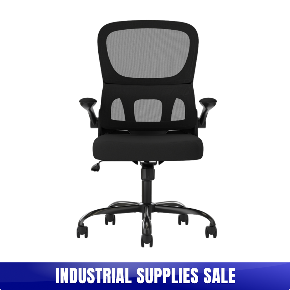 Breathable Mesh Office Chair with Lumbar Support and Flip-Up Armrests for Home Office Desk_4Dock